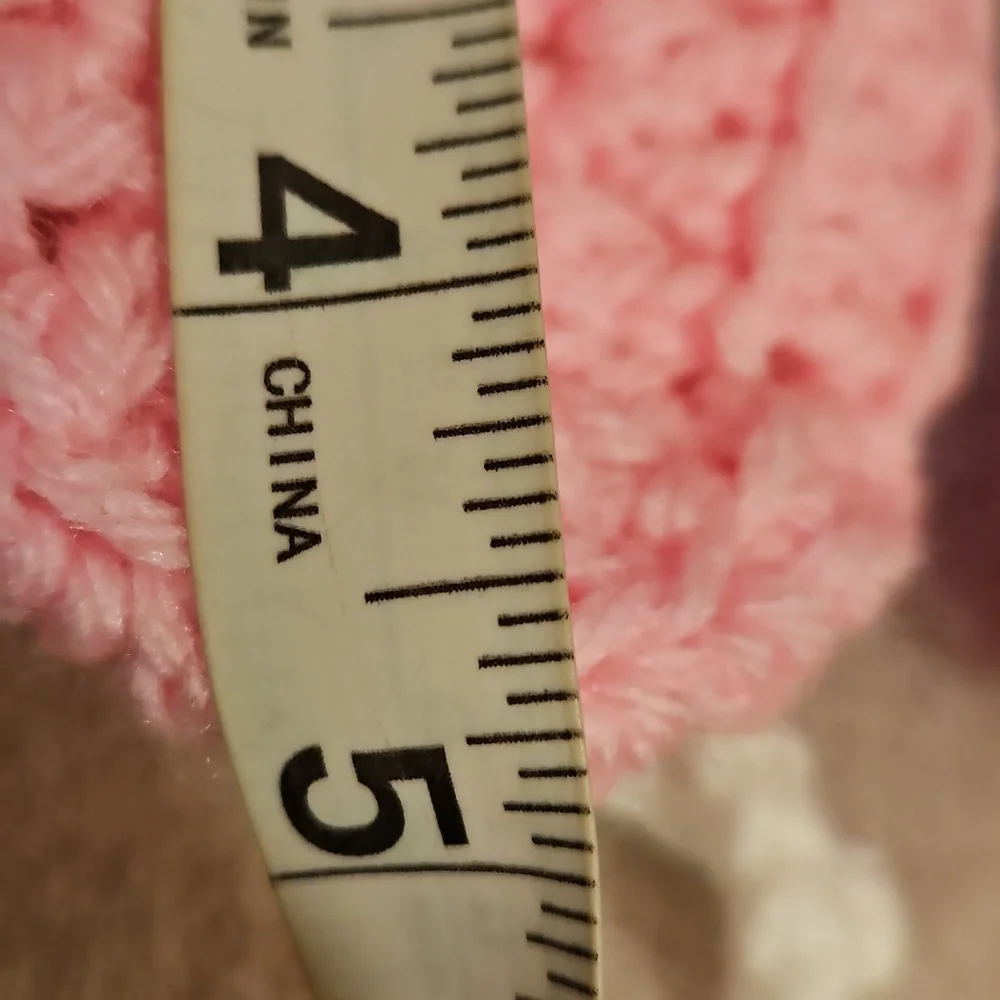 Hand Crafted Pink Crochet Baby Booties with Heart Design hand Knit Handmade 5
